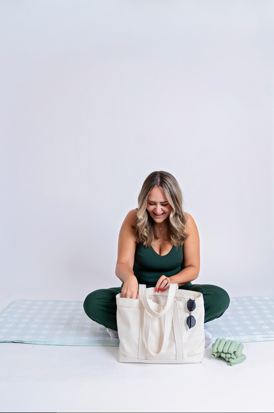 LCG Studio Mat Towel - Sage Gingham
